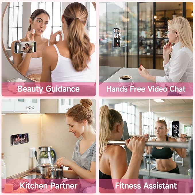Silicone Suction Cup Phone Case Mount Double Sided, Phone Accessories Hands-Free Strong Grip Holder for Selfies and Videos, Silicon Phone Stand for iPhone and Android White
