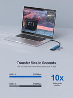 USB 3.0 Hub,4 Port USB Splitter Extender Portable Adapter Multiport Data Hub for Laptop,Xbox, Flash Drive,HDD,Console,Camera,Keyborad,Mouse Windows,Mac OS PC,Not Designed to Charge Devices-Blue