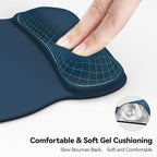 TECKNET Gel Mouse Pad with Wrist Rest, Ergonomic Office Mousepad with Wrist Support - Non-Slip & Smooth Surface Comfortable Desk Accessories Mat for Office, Gaming and Study - Navy