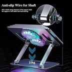 Adjustable Laptop Stand with Cooling Fan, Aluminium Alloy Multi-Angle Computer Holder for Desk, Portable Notebook Metal Mount All Laptops 11"-17.3"-Grey