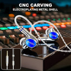 BASN Metalen PRO 4 Drivers in-Ear Monitors Headphones for Musicians, Noise Isolating Enhanced Bass Sound Earphones with CNC Metal Craft Shell, Wired Upgraded Detachable MMCX Cables(Sapphire)