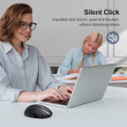 TECKNET Wireless Mouse Rechargeable, 2.4G USB-A Silent Mouse, Quiet Click, 6 Adjustable 4800 DPI, Cordless Computer Mice, Ergonomic Mice for Laptop, 6 Buttons for Chromebook, Ergo Grip - Black