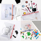 18 Pack A4 Mesh zipper pouch bags, Zipper Bags with Label Pocket,Zipper Pouches of office supplies,File Bags for Classroom Organization,Puzzles, Board Game Storage