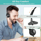 3.5mm Jack Cell Phone Headset with Microphone Noise Cancelling for PC Laptop, Wired Computer Headphones for iPhone Android Zoom Home Office Work School Classroom, in-line Control, Comfort-Fit