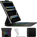 typecase Edge Keyboard Case for iPad Pro 11-inch (M4) 2024,Magic Keyboard with 11 Colors Backlight for iPad Pro 11,Keyboard Case with Pencil Holder,Multi-Touch Trackpad, Easy-Set Magnetic Stand,Black