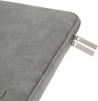 RAINYEAR 16 Inch Laptop Sleeve PU Suede Leather Case Protective Padded Zipper Cover Water Resistant Carrying Bag Compatible with 16" MacBook Pro/Max A2780 A2991 A3403 A3186 A2141 A2485 (Gray)