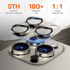 Camera Lens Protector for iPhone 16 Pro Max/16 Pro/15 Pro Max/15 Pro/14 Pro Max/14 Pro, Aluminum Alloy Sapphire Glass Camera Screen Cover, Case Friendly- Natural Titanium