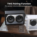 Cassette Portable Bluetooth Speaker, 20W Minimalist Speakers Bluetooth Wireless Loud, HD Powerful Sound and Wide Compatibility V5.3 for Indoor Outdoor - Black