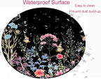 Floral Mouse Pad: Non-Slip Rubber Base & Comfortable Lycra Cloth - Cute Mouse Pad for Women, Round Waterproof for Computer, Laptop, Office, Home