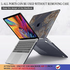 CISSOOK for MacBook Air 13 inch Case 2021 2020 2019 2018 Model M1 A2337 A2179 A1932, Black Hard Shell Case & Keyboard Cover & Screen Protector for MacBook Air 13 with Touch ID, Gorgeous Gold Floral