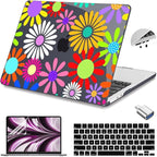 Teryeefi Compatible for MacBook Air 13.6 inch Case A3240 A3113 A2681 (2025 2024-2022 Release), Protective Plastic Hard Shell Cover for MacBook Air M2 M3 M4 13 inch, Abstract Flowers A001