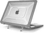Batianda Case for New MacBook Air 13 inch 2025 M4 Chip 2024 2022 Release A3240 A3113 A2681 Model,Honeycomb Heavy Duty Protective Hard Shell with TPU Bumper Fold Kickstand & Keyboard Cover, Grey