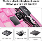 iPad Keyboard Case for 2024 M4 iPad Pro 13 inch, Magic Wireless Keyboard with Trackpad 7 Color Backlit, 360° Rotating Stand Transparent Protective Cover with Pencil Holder (Pink)