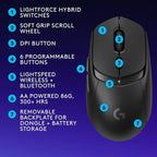 Logitech G309 Lightspeed Wireless Gaming Mouse, Lightweight, LIGHTFORCE Hybrid Switches, Hero 25K Sensor, 86g & 300+ hr Battery Life with AA Battery, 6 Programmable Buttons, PC & Mac - Black