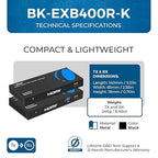 OREI 4K @ 120Hz HDMI Over Ethernet Extender Balun - HDBaseT UltraHD 8K@30hz CAT6/7 Cable with HDR, CEC & IR Control, RS-232 Up to 400 Ft Power Over Cable Audio Out (BK-EXB400R-K)