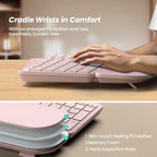 Nulea RT05 Wireless Ergonomic Keyboard, Split Keyboard with Wrist Rest, USB-C Charging, 7-Color Backlight, Natural Typing, Bluetooth and USB Connectivity, Compatible with Windows,Mac(Pink)