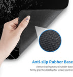 Japanese Gaming Mouse Pad Black Mouse Pad Kanagawa Large Mousepad Non-Slip Rubber Base Waterproof with Stitched Edges for Gaming Office Home, 31.5x11.8 Inch (Black Wave)