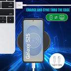 Battery Case for Galaxy S25, [10000mAh] Slim Portable Protective Fast Charging Case Backup Power Bank Battery Case Compatible with Galaxy S25-6.2 inch-Black