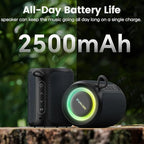 Bluetooth Speaker Wireless,IP67 Waterproof & Dustproof Portable Speaker with Lights,15W Loud Stereo Sound, 2500mAh Battery All Day Playtime, TWS Pairing, BT5.3, Home/Party/Outdoor/Beach (Blue Black)