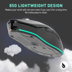 DAREU EM901X Wireless Gaming Mouse with Charging Dock Rechargeable RGB,12K DPI,7 Programmable Buttons High-Precision Sensor [300IPS] [1000Hz] for PC Notebook Mac