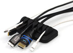 Desktop Cable Organizer, Weighted, Eco-Friendly Silicone, No Bad Smell, Bundled with 4 Reusable Cable Ties (Black)