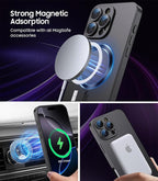 Magnetic for iPhone 16 Pro Max Case [Compatible with MagSafe][Built-in Camera Lens Protector] Slim Soft Silicone Bumper Shockproof Metallic Luster Phone Case (Black)
