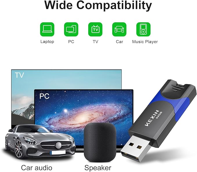 KEXIN Flash Drive 64GB Thumb Drive 5 Pack 64 GB USB Flash Drive USB 2.0 Memory Stick 64G Thumb Drives Jump Drive Data Storage (64GB, 5 Mixed Colors)