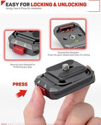 IFOOTAGE Action Camera Adapter Quick Release, Aluminum Tripod Mount Adapter, Quick Release Plate Compatible with GoPro/DJI Action Camera, Q38-RS