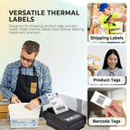 Rockin Rolls Thermal Shipping Labels (Total 2000) - 4 Packs of 500 Fanfold Direct 4x6 Thermal Labels. Thick Commercial Grade, Waterproof, Smudge Proof Mailing and Address Label, and Strong Adhesive