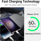 Temdan 4 Pack Lightning to USB C Adapter for iPhone 15/16 Pro/Pro Max/Plus, Samsung S24, Serial Adapter, Type C Charger Connector Cable, Accessories - Silver