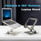 Laptop Pad 360 Rotating Laptop Stand 2 Adjustable Angle and 0-13 inches Tall Adjustable Cooling Pad Fits 10-17.3" laptops Pads
