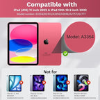 MoKo Touch Keyboard Case for iPad (A16) 11th Generation 11 inch 2025, iPad 10th Generation 10.9 inch Case with Pencil Holder, 7 Colors Backlit Multi-TrackPad Detachable Bluetooth Keyboard, Pink