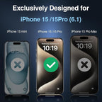 SMARTDEVIL 2PACK Privacy Screen Protector for iPhone 15 Pro Shatterproof Tempered Glass [True 28°Anti Spy] [9H Hardness] [Auto Dust-Elimination Install], [Bubble Free]