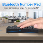 MOFII Bluetooth 5.1 Number Pad Wireless Numeric Keypad Silent 19 Keys USB Keypads, Portable Financial Accounting Numpad 10 Key for Laptop/Notebook/Surface Pro/PC - Black