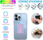 Universal Phone Grip for Smartphones - Phone Holder for Hand for Back of Phone - Wireless Charging Compatible (Black Purple) 2PC