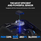 Pulsar Gaming Gears X2H mini Wireless Gaming Mouse, Ultra Lightweight 1.83 oz (52 g), Symmetrical, Optical Switch, 2.4 Ghz 1 ms, 26000 DPI, PAW3395 Sensor (Mini, Wireless, Black)