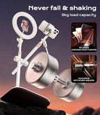 Overhead-Phone-Mount,Stable Overhead-Camera-Mount-Stand [Anti-Shaking] with 10.5" Ring Light, Flexible Desk-Stand for iPhone with Ring-Light for Video-Recording,Zoom Meeting,YouTube,TikTok, White