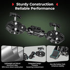 SMALLRIG Double Super Clamp Mount with Magic Arm, 360° Ballhead Pole Clamp for Umbrella, Chair Monitor Desk Photo Studio Light Stand, Photography Reflector, Motorcycle,Tripod Mount for Cross Bar