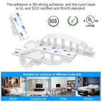 XHF 30pcs Adhesive Cable Wire Clips Kit White, Outdoor Cable Management Wire Organizer Cord Holder for Under Desk, Car, Wall, TV PC Ethernet Cable