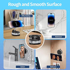Vacuum Suction Magnetic Phone Holder, 2025 Upgraded Foldable Retractable Magnet Suction Cup Phone Mount for Car, 360° Adjustable Magnetic Phone Stand for Cars/Gyms/Mirrors/Smooth Surface