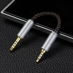 okcsc 4.4MM Male to 3.5MM Male Ultra Short Hifi Audio Cable - OFC Pair Recording Cable - 8-Core Braided Structure - 5.82 inch