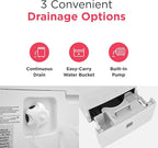 Frigidaire 60-Pint Portable Dehumidifier with Built-In Pump for Large Rooms & Basements, Custom Humidity Control, Auto Shut Off, White