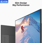 KOORUI 24 inch Monitor 120Hz, Full HD 1920 * 1080p IPS Ultra-Thin Computer Monitor, 99% SRGB Color Gamut, VESA 100 * 100mm Mountable,Tilt Adjustable,HDMI & VGA Ports,Black, E2411H