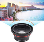 37mm 0.39X Professional HD Wide Angle Lens with Macro Lens and 37mm Phone Clip for Camcorder DSLR Camera