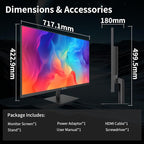 KTC 32 Inch 2K Computer Monitor, IPS 1440p Monitor with Ultra-Thin Bezels, HDR10, Freesync/G-sync, HDMI/DP Ports, Tilt Adjustable, Eyecare, Ideal for Business, Office, and Casual Gaming