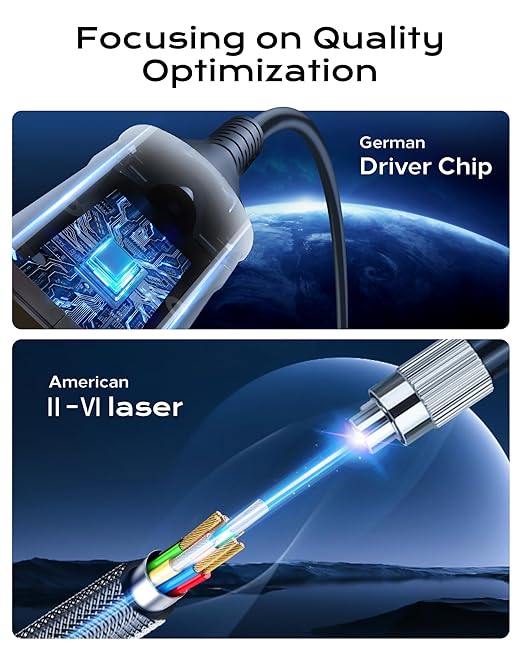 8K Long Fiber Optic HDMI Cable 100FT - 48Gbps, High Speed HDMI Cord CL2 in Wall,8K 60Hz,4K120Hz,HDCP 2.2&2.3,HDR10 - Compatible with HDTV/Monitor/Projector
