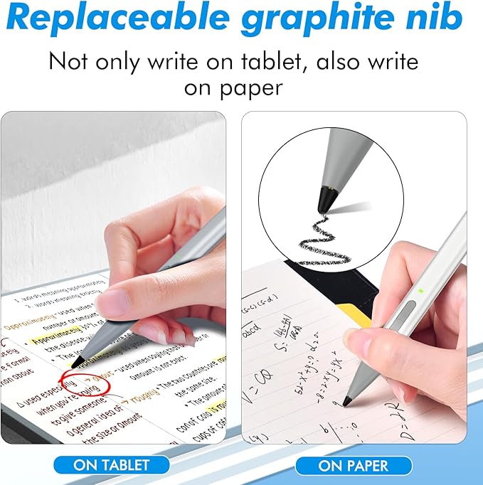 Uogic Slim Pen 2 for Surface, with 4096 Pressure, Erase & Right-Click, Palm Rejection for Surface Pro (4th/5th/6th/7th/7+/8th/9th/10th Gen), Surface Duo (1st/2nd Gen), Surface Book (1st/2nd/3rd Gen)