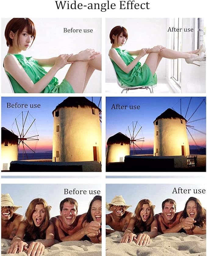 3 in 1 Cell Phone Camera Lens Kit Wide Angle Macro Fisheye Lens Universal for Smart Phones iPhone Samsung Android Black