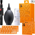 K&F CONCEPT 15-in-1 Camera Lens Cleaning Kit with Camera Blower, Glasses Wipes*10, Cleaning Liquid, Microfiber Cleaning Cloth*2, Lens Cleaning Pen for DSLR Camera Lens Filter Cell Phones