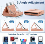 KDD Tablet Pillow Holder, Foldable iPad Stand for Lap, Bed and Desk -Tablet Soft Pad Dock with Pocket & Stylus Mount Compatible with iPad Pro 12.9, 10.5, 9.7 Air Mini 6 5 4 3, E-Reader